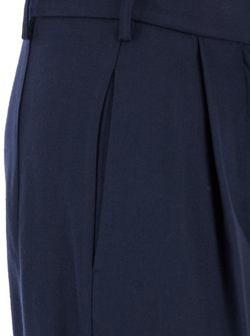 Semicouture Buddy Blue Pants With Drawstring Waist In Cotton Woman In Blue