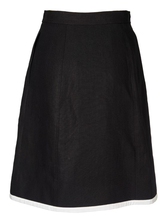 Shop Paul Smith Black Wrap Skirt With Contrasting White Profiles