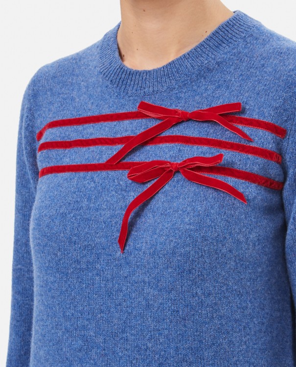 Shop Molly Goddard Simone Cashmere Blend Sweater In Blue
