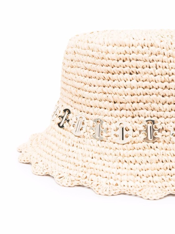 Shop Rabanne Beige Embellished Sun Hat In Neutrals