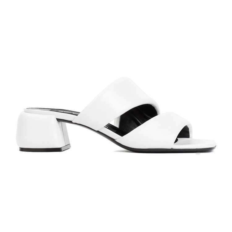 Sergio Rossi Spongy 45mm Leather Sandals In White