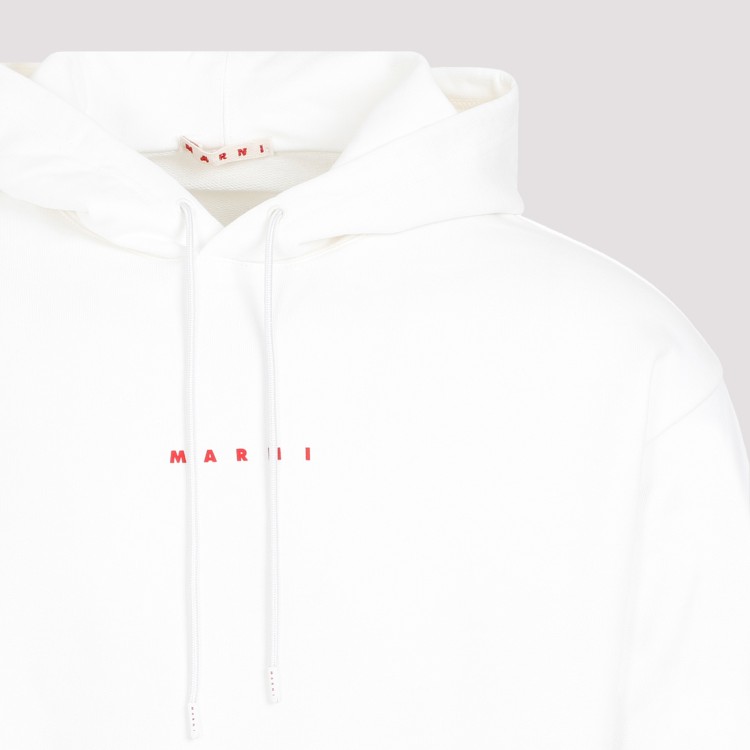Marni Blue Hoodie With Logo On Chest For Men In White