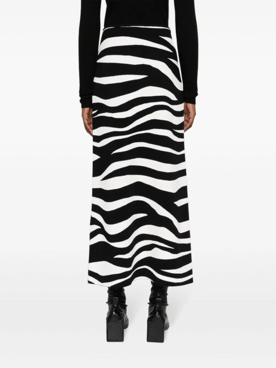 Shop Jil Sander White/black Zebra Knit Maxi Skirt