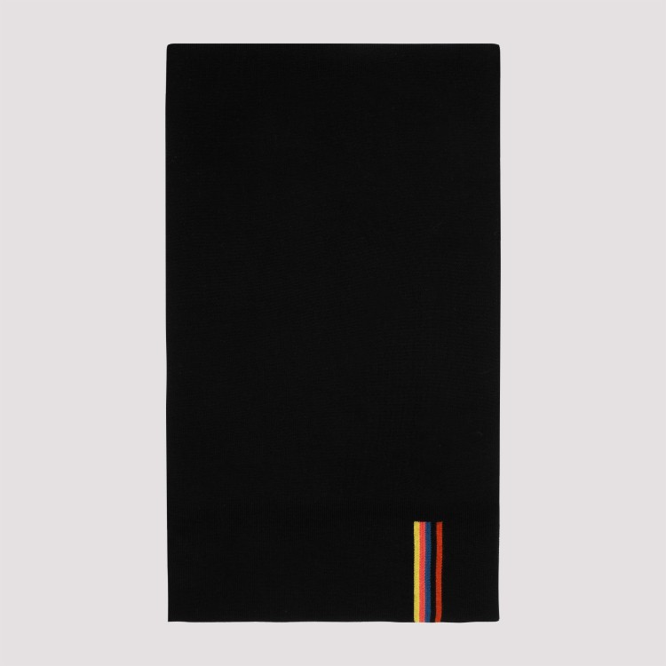 Paul Smith Artist Stripe Wool Scarf In Black