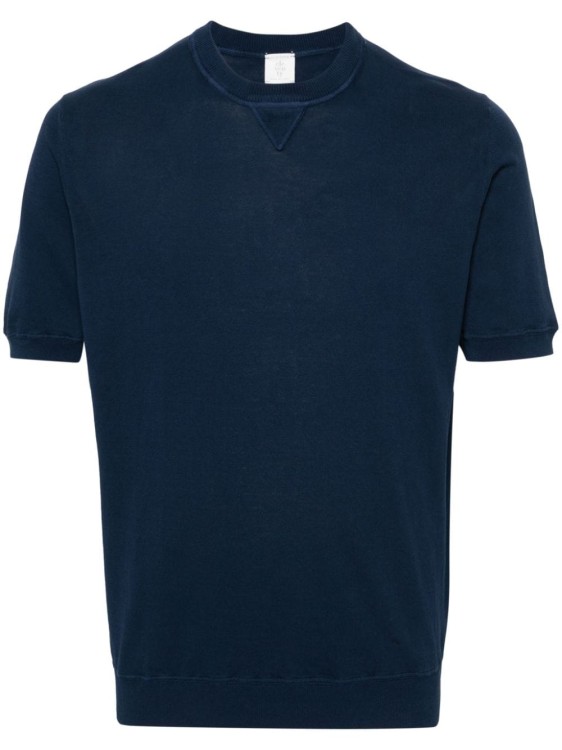Eleventy Fine-knit Cotton T-shirt In Blue