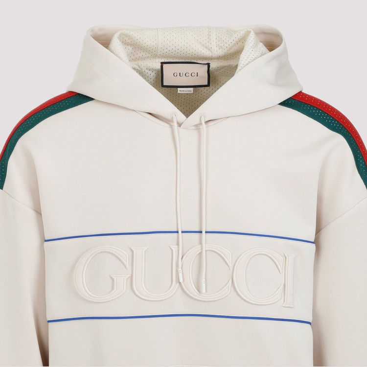 Shop Gucci Beige Light Neoprene Hoodie In Neutrals