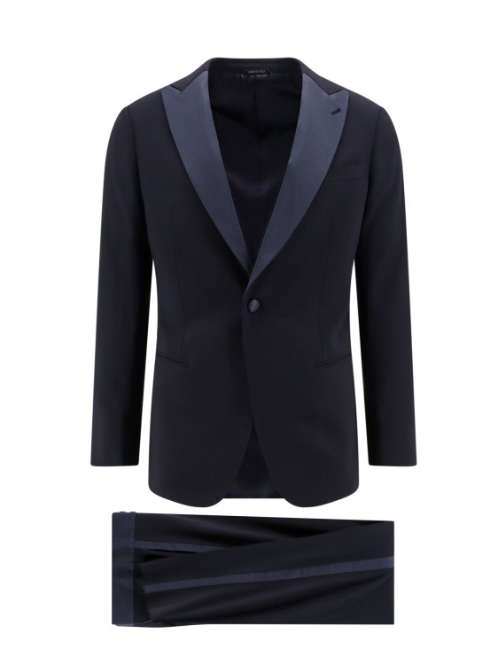 Shop Giorgio Armani Icon Soho Slim Fit Virgin Wool Tuxedo In Blue