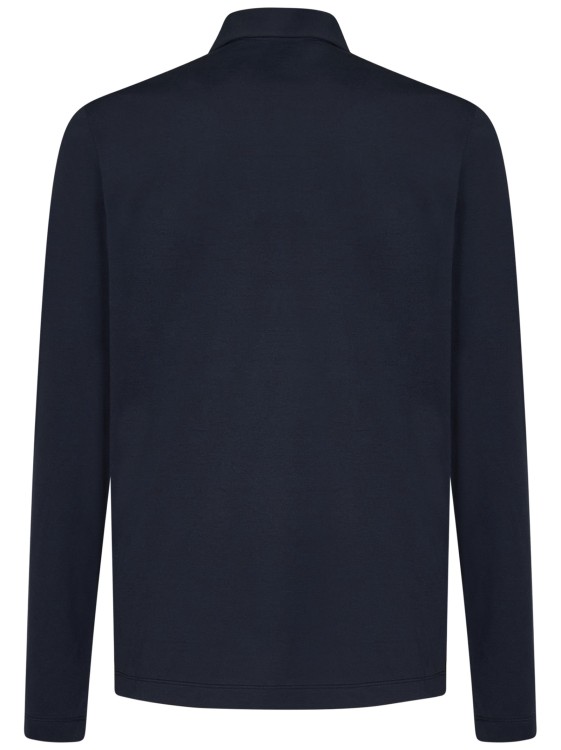 Shop Malo Long-sleeved "oxygen" Polo Shirt In Blue