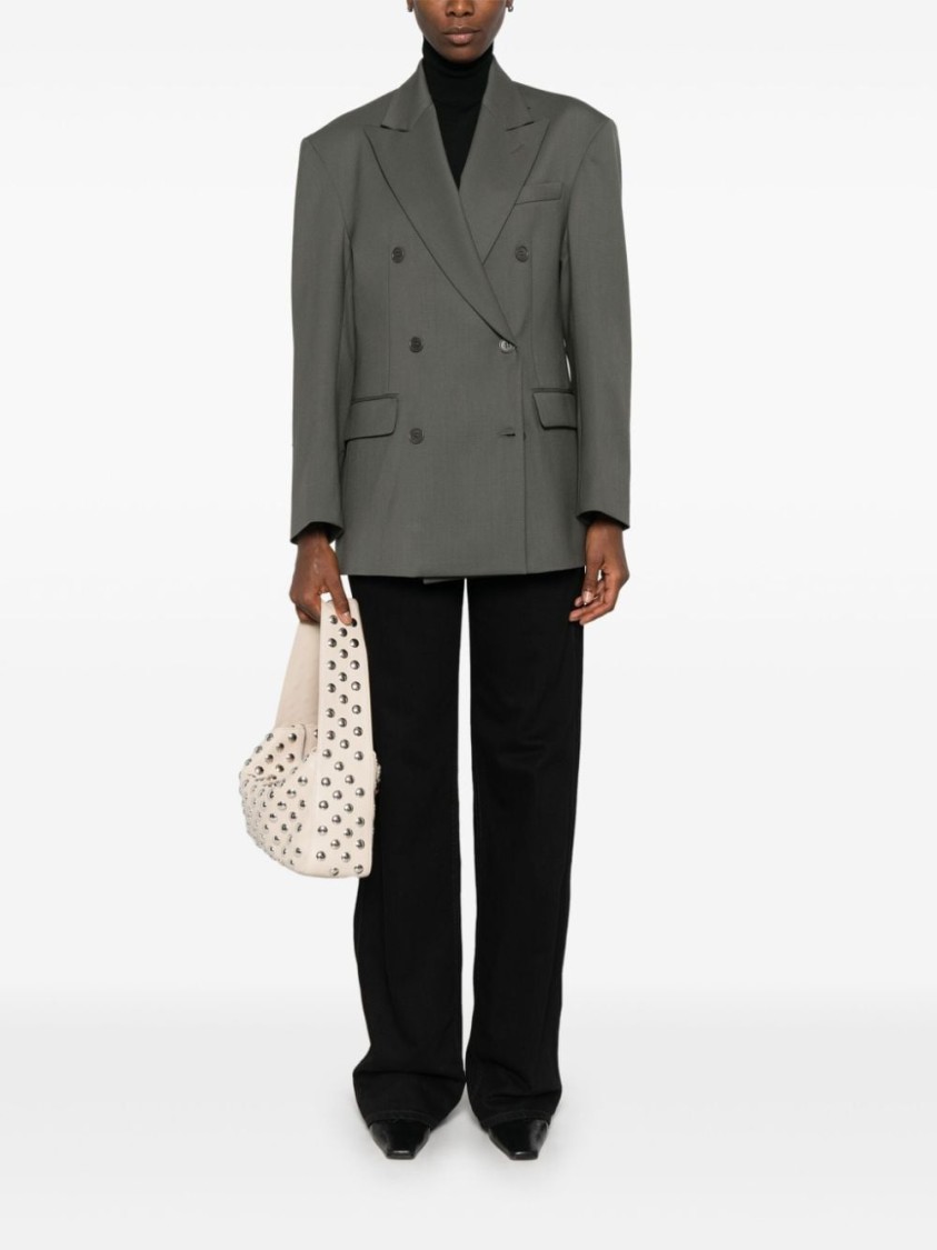 P.a.r.o.s.h Luxurious Wool Blend Blazer In Grey