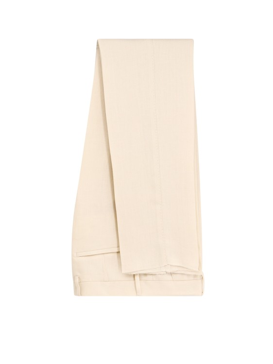 Shop Tagliatore Linen Tailleur With Metal Buttons In Neutrals