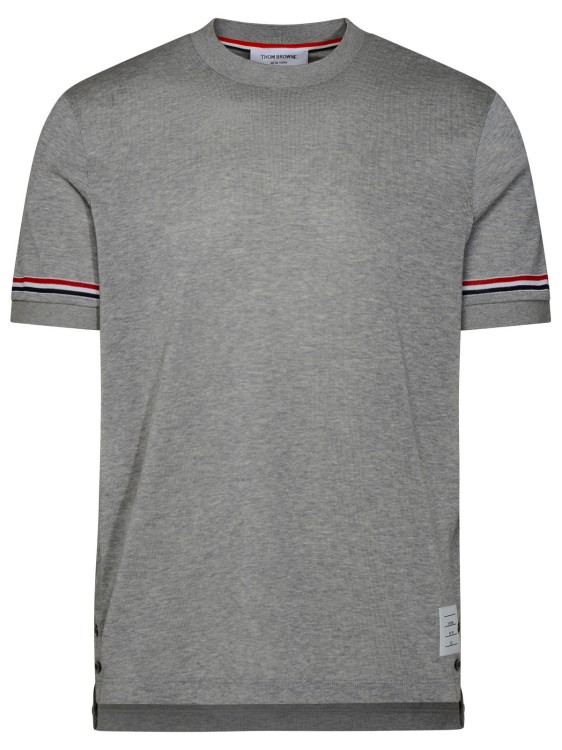 Shop Thom Browne Gray Cotton T-shirt In Grey