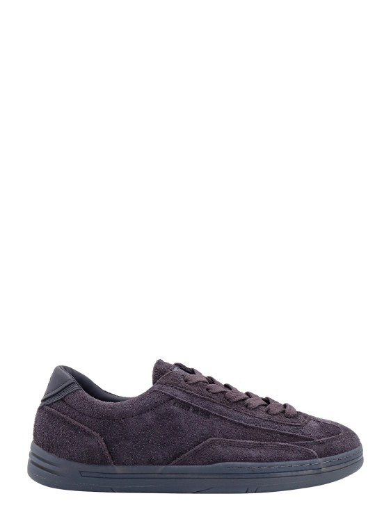 Shop Stone Island Suede Sneakers With Logo In Black