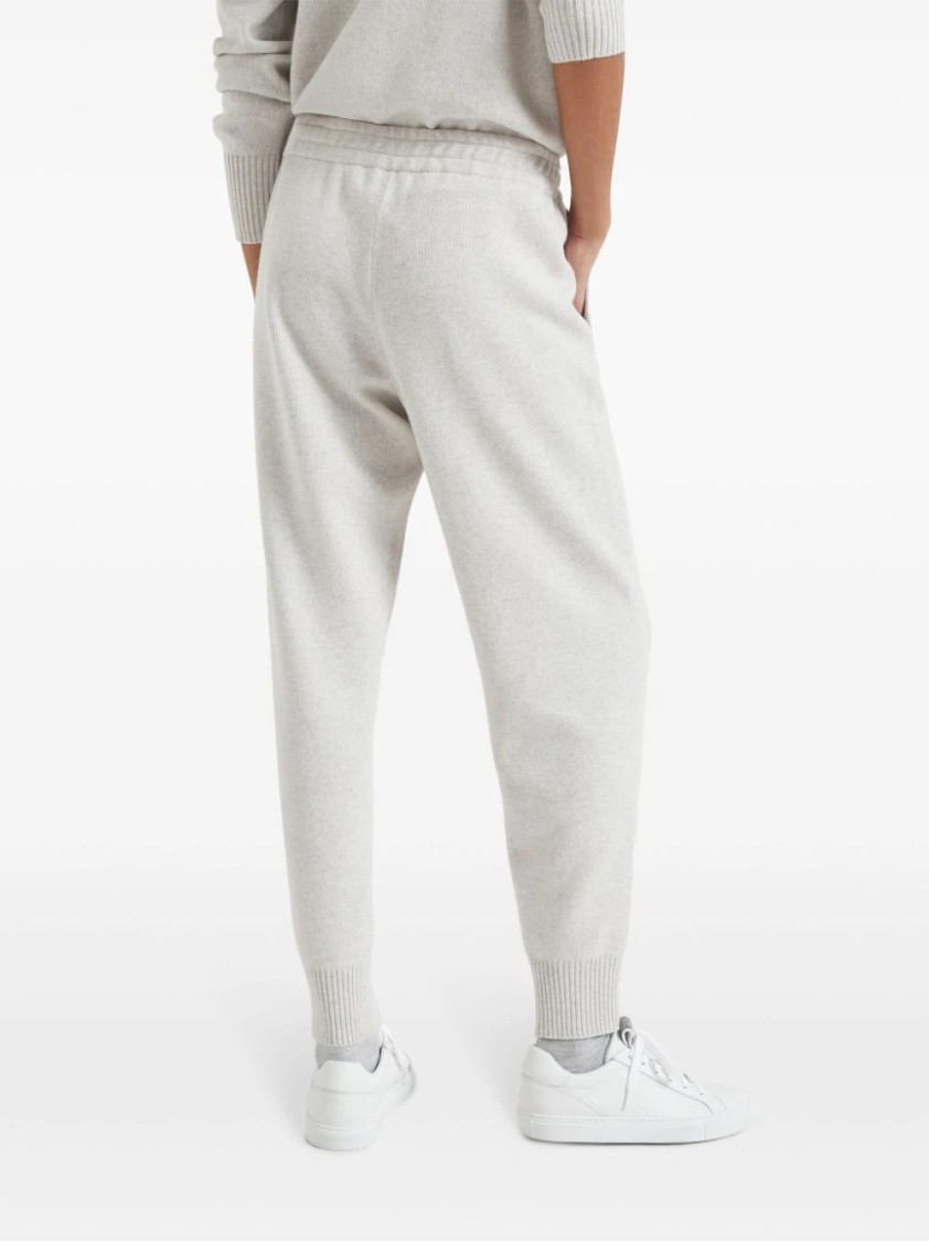 Brunello Cucinelli Relaxed Fit Trousers With Tapered Legs In White