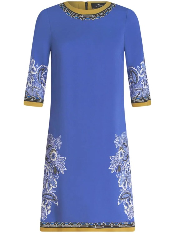 Shop Etro Midi Dress Cady Blue Tunic