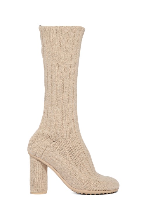Bottega Veneta Atomic Knitted Knee-high Sock Boots In Neutrals