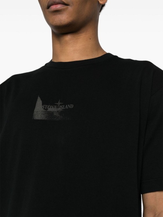 Shop Stone Island Black Cotton Soft Jersey T-shirt