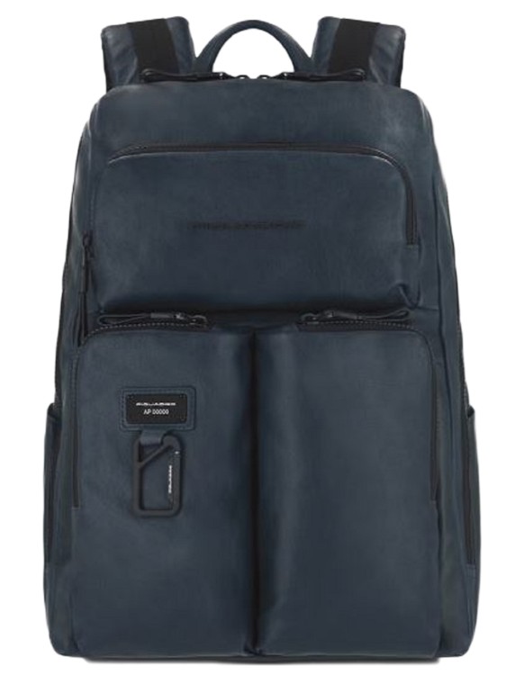 Shop Piquadro Blue Large Backpack In Black