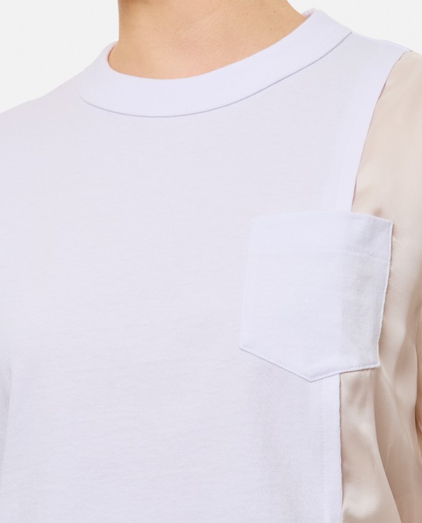 Shop Sacai Cotton Jersey T Shirt In White