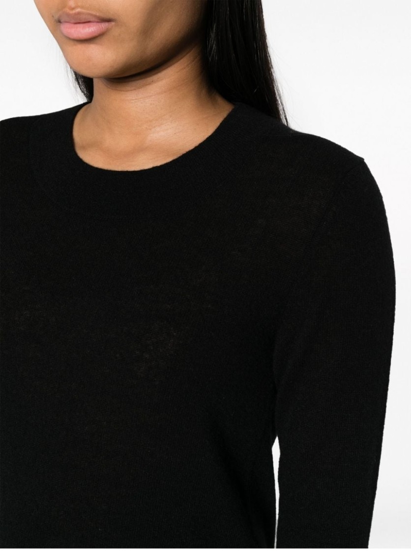 Malo Crew-neck Cashmere Blend Knitwear In Black