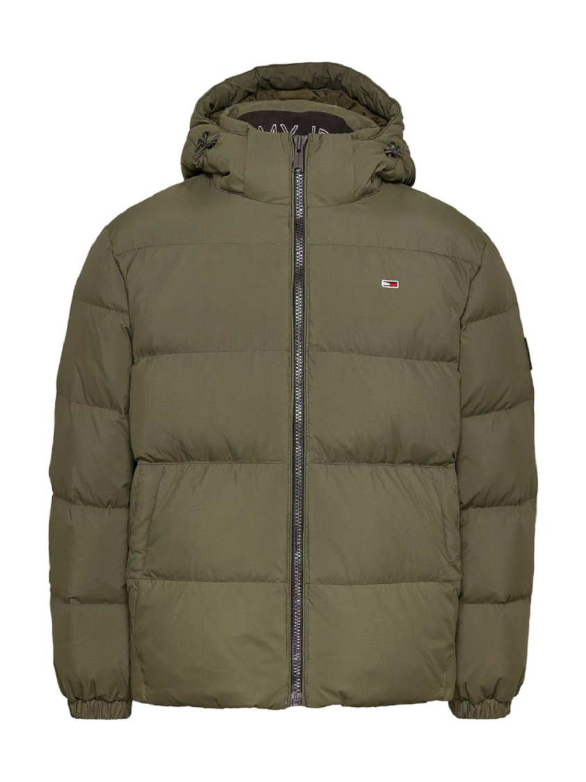 Tommy Jeans Green Padded Jacket In Grey