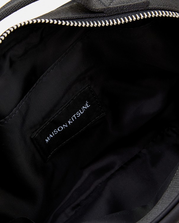 Shop Maison Kitsuné "the Traveller" Nylon Bum Bag In Black