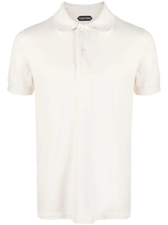 Tom Ford White Tennis Piquet Polo Shirt