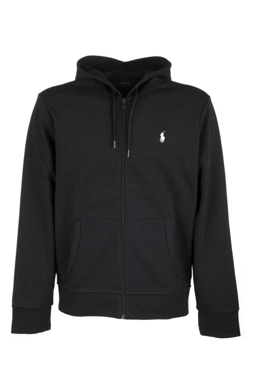 Polo Ralph Lauren Cotton Blend Sweatshirt With Logo Iconic Embroidery In Black