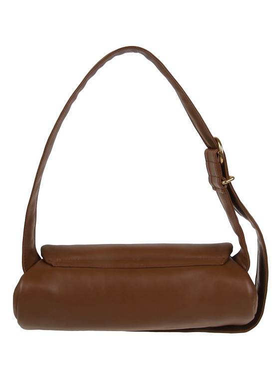 Shop Jil Sander Cannolo Padded Small Handbag In Leather In Brown