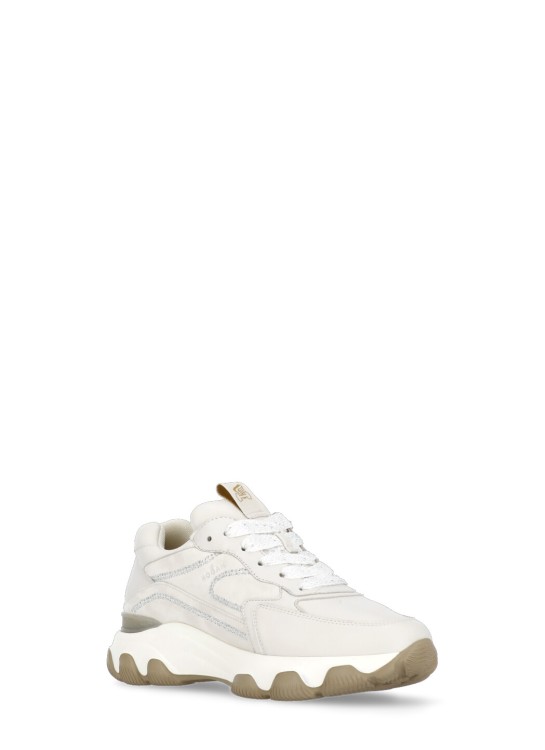 Shop Hogan Ivory Smooth And Suede Leather Sneakers In Neutrals