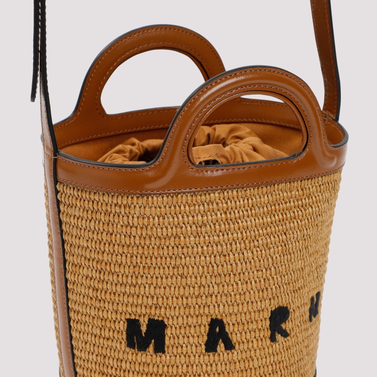 Marni Tropicalia Mini Bucket Bag In Brown