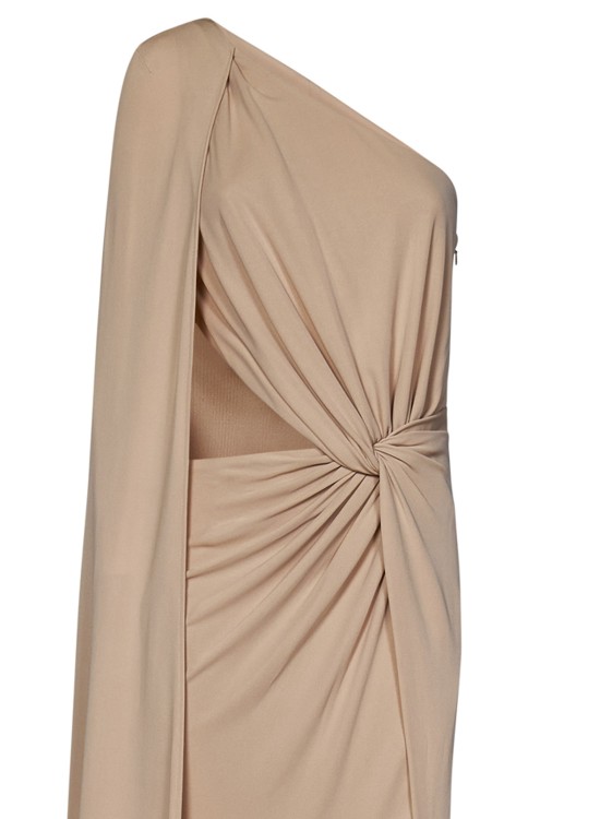 Shop Elie Saab Long One-shoulder Dress In Brown