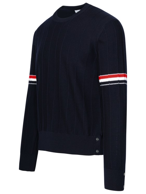 Shop Thom Browne Blue Virgin Wool Sweater In Black