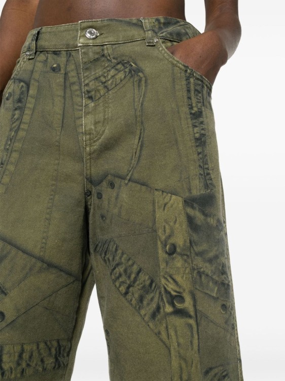 Shop Blumarine Denim Cargo Trousers In Grey