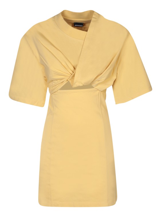 Shop Jacquemus Cotton Dress In Yellow