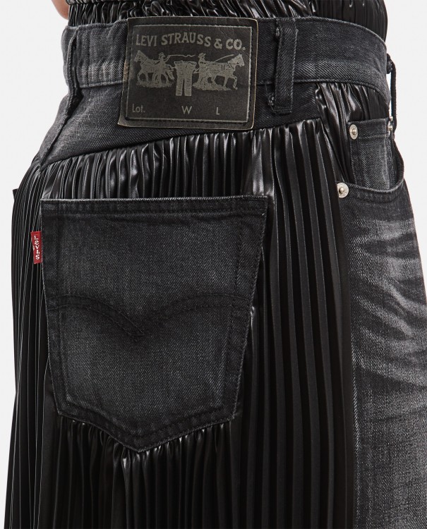 Shop Junya Watanabe Front Slit Skirt In Black