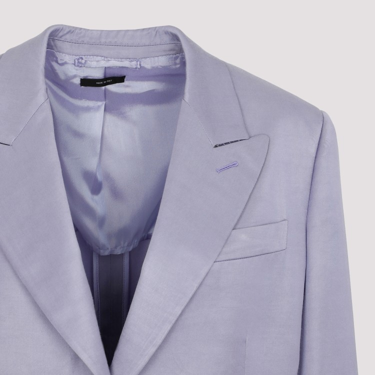 Shop Tom Ford Purple Soft Fluid Twill Boyfriend Jacket In Grey