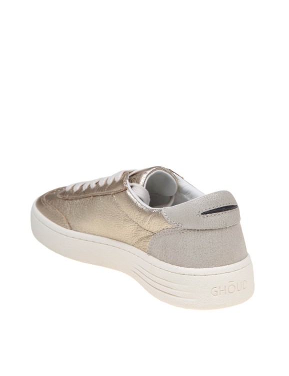 Shop Ghoud Lido Low Sneakers In Platinum Color Leather In Silver