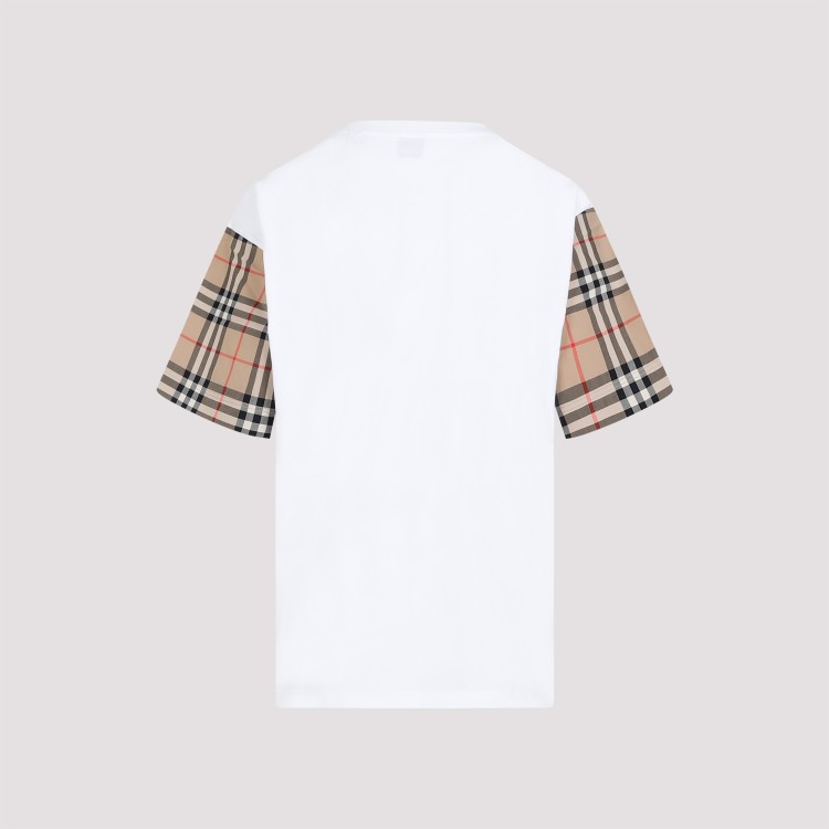 Shop Burberry White Cotton Carrick T-shirt