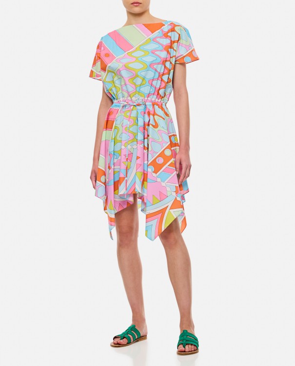 Shop Pucci Cotton Popeline Dress In Multicolor