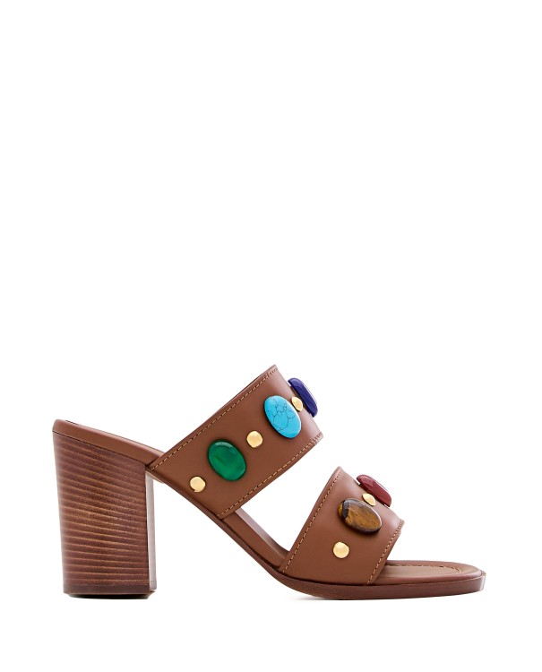 Gianvito Rossi Leather Heeled Mules In Brown
