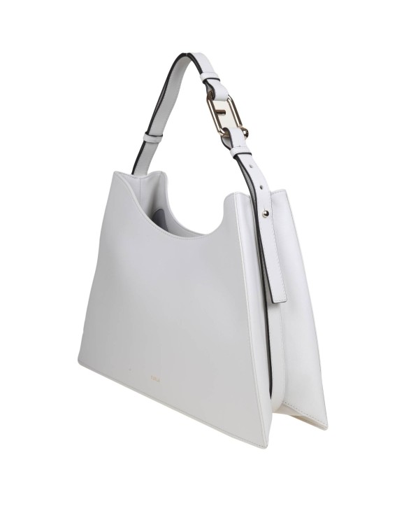 Shop Furla Nuvola Shoulder Bag In Marshmallow Color Leather In White
