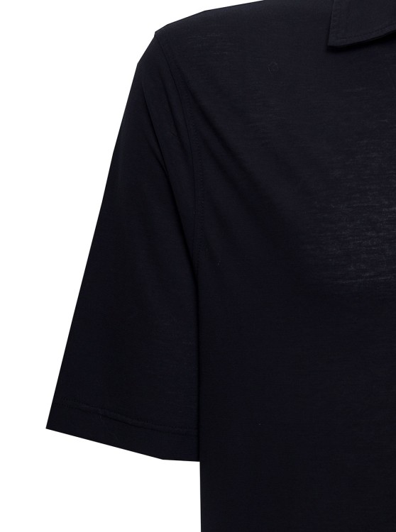 Shop Gaudenzi Blue Cotton Polo Shirt In Black