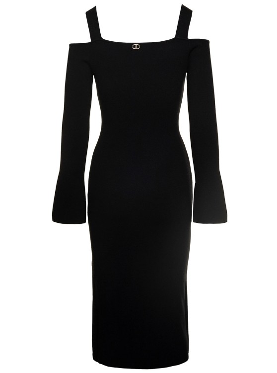 Shop Twinset Black Open Shoulder Midi Dress