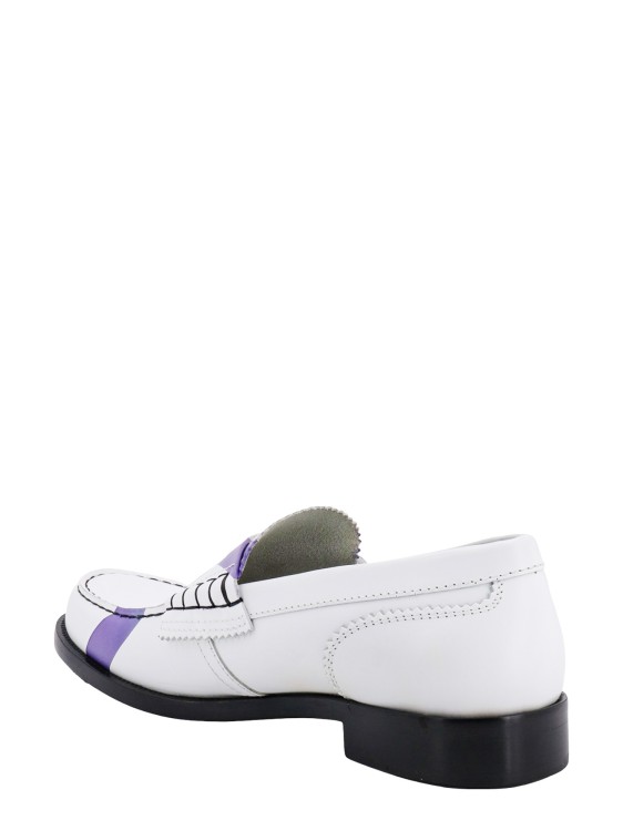 Shop College Iconic Print Leather Loafer In White