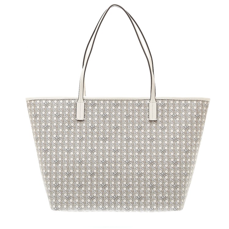 Shop Tory Burch Ever-ready Shopping With White Zip In Grey