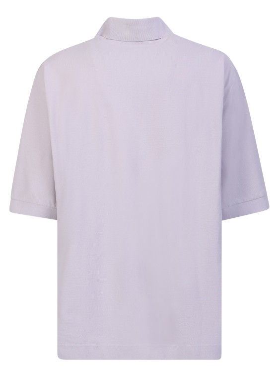 Shop Acne Studios Embroidered-logo Lilac Polo Shirt In Purple