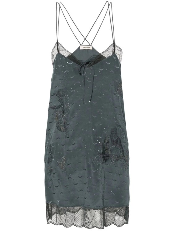 Zadig & Voltaire Calissa Wings-jacquard Minidress In Grey
