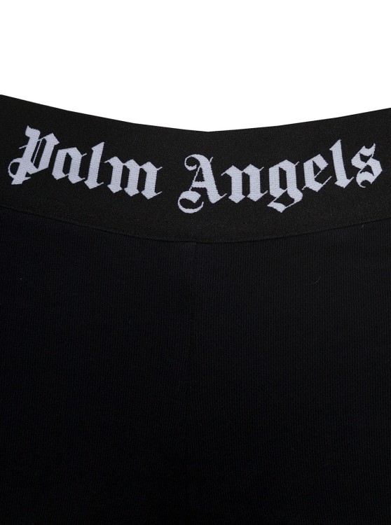 Palm Angels Logo-tape Flared Sweatpants In Black