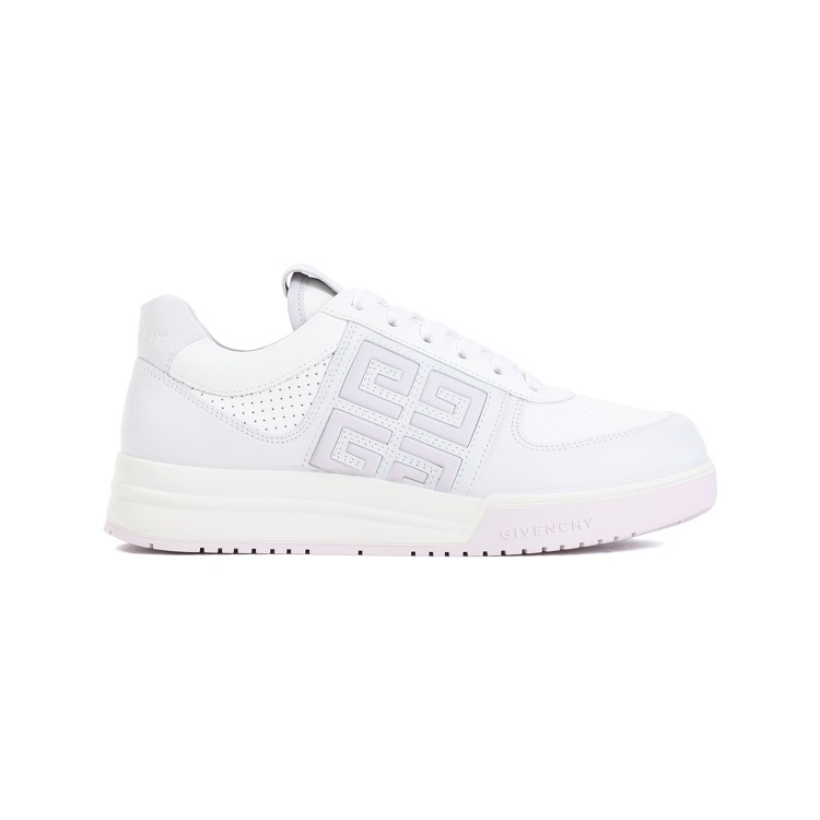 Shop Givenchy Soft Lilac Calf Leather G4 Low Top Sneakers In White