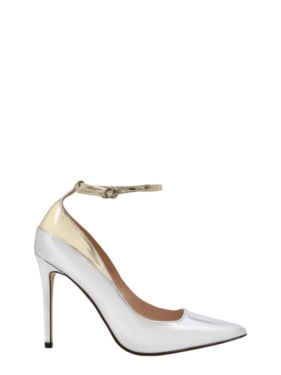 Shop Pinko Laminated Leather Décolleté In White